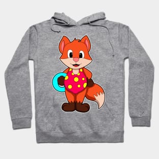 Fox at Swimming with Swim ring Hoodie